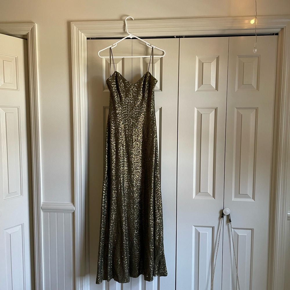 Ralph Lauren Green Sequined Prom Dress